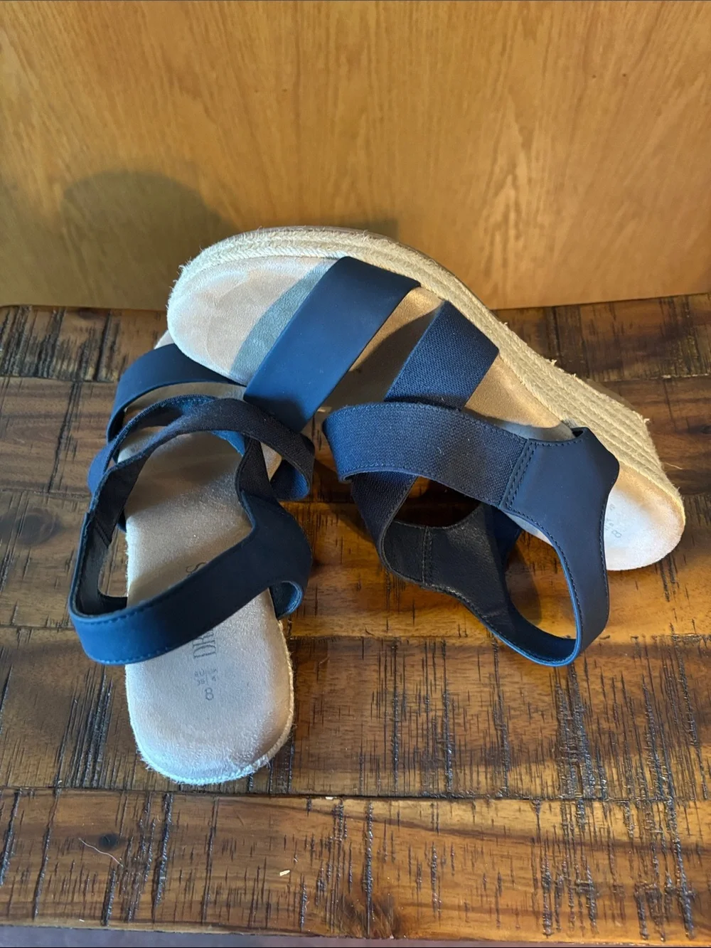 Dream Pairs, navy wedge sandal, 8